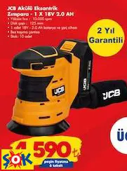 JCB AKÜLÜ EKSANTRİK ZIMPARA - 1 X 18V 2.0 AH JCB AKÜLÜ EKSANTRİK ZIMPARA - 1 X 18V 2.0 AH